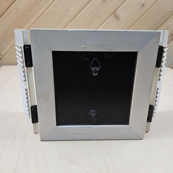 Shutter-Style Wood Picture Frame Distressed White Finish Cottage Country Rustic - Picture 3 of 7